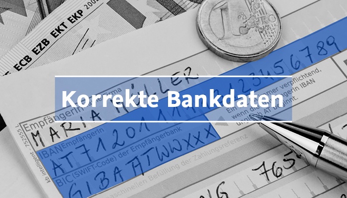 Korrekte Bankdaten