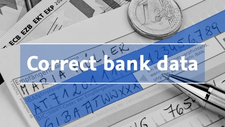 Correct bank data