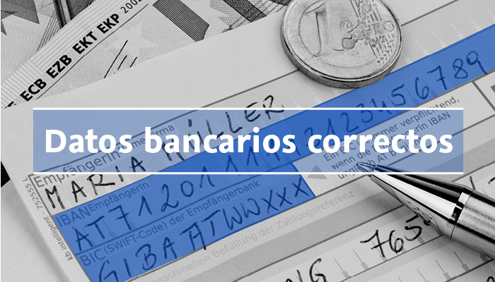 Datos bancarios correctos