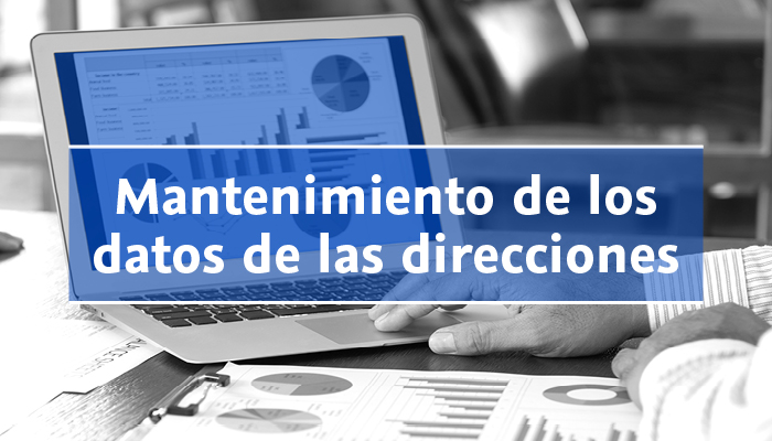 Mantenimiento de los datos de las direcciones