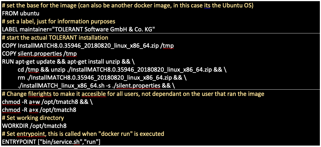 Fichier Docker Container