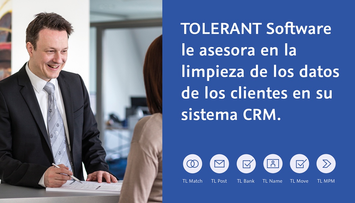 TOLERANT Software le asesora en la limpieza de los datos de los clientes en su sistema CRM.